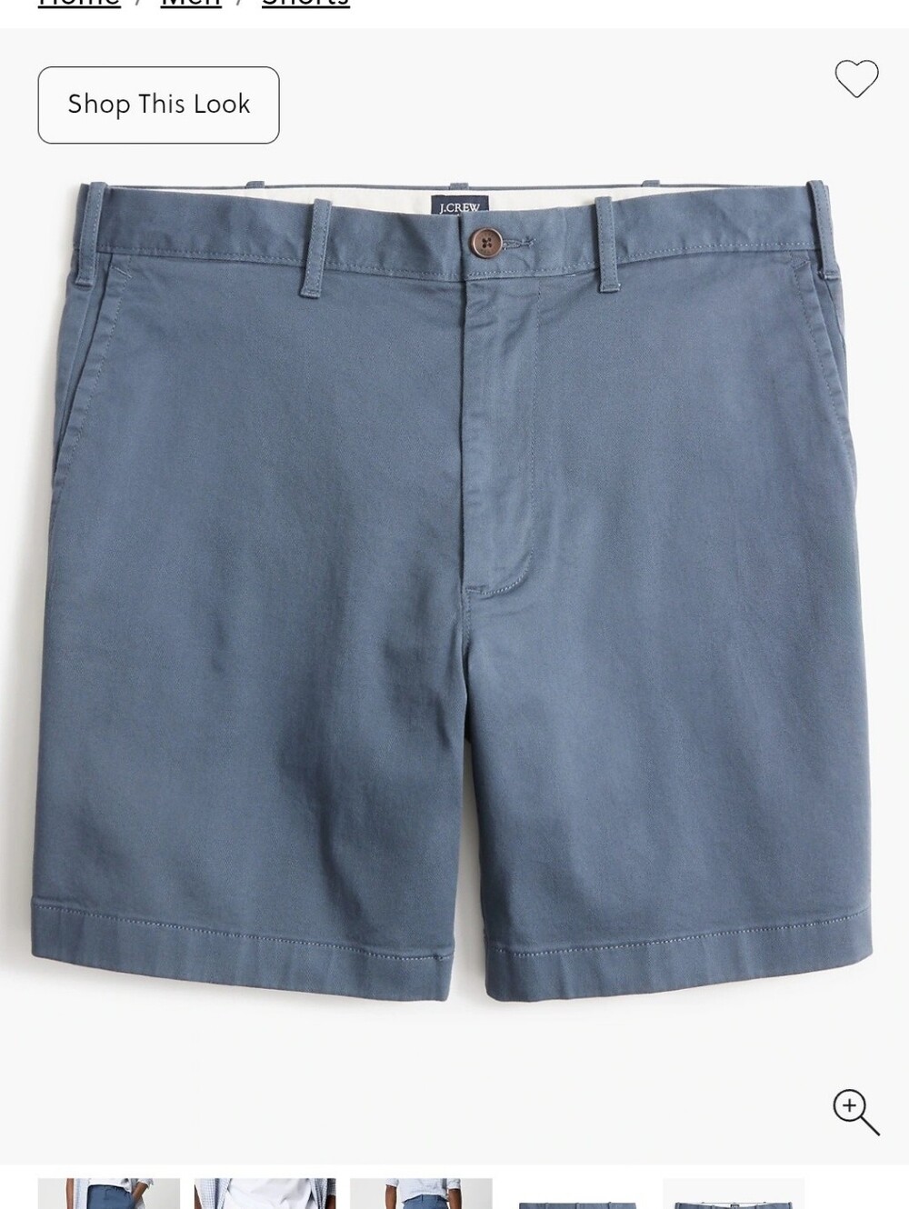 J Crew 7" Flex Chino Shorts Size 35 Legacy Blue